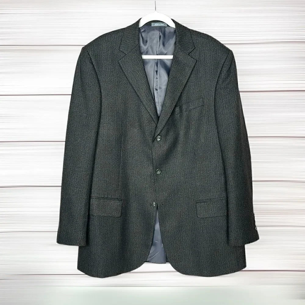 Oscar De La Renta Single Breasted Sport Coat Blazer 46L